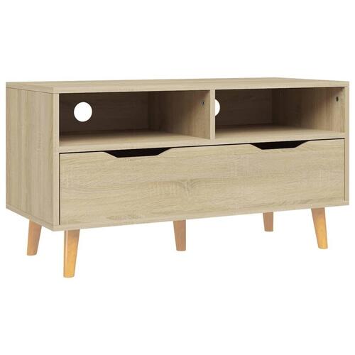 Tv-bord 90x40x48,5 cm konstrueret træ sonoma-eg