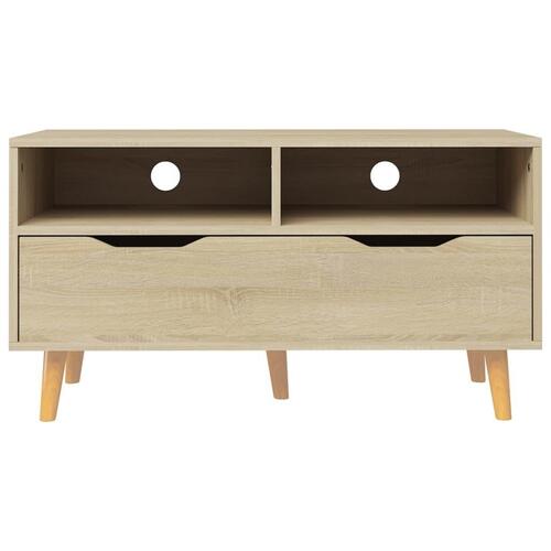 Tv-bord 90x40x48,5 cm konstrueret træ sonoma-eg