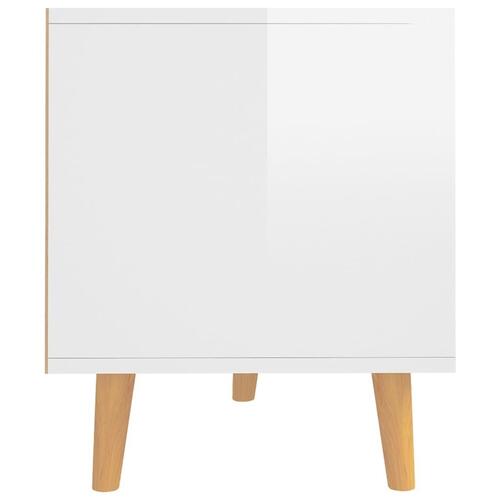 Tv-bord 90x40x48,5 cm konstrueret træ hvid højglans