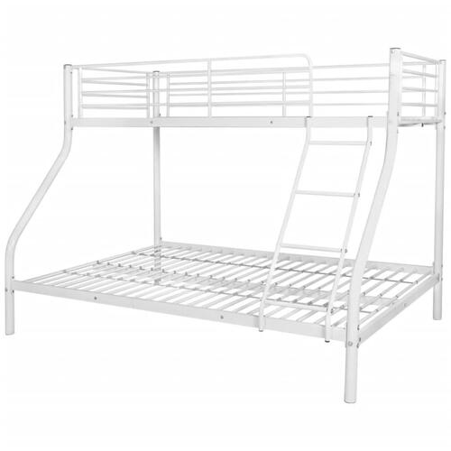 Sengestel køjeseng til børn hvid metal 140 x 200 / 90 x 200 cm