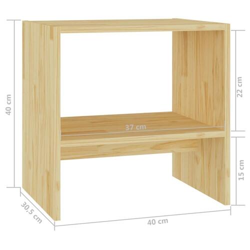 Sengebord 40x30,5x40 cm massivt fyrretræ