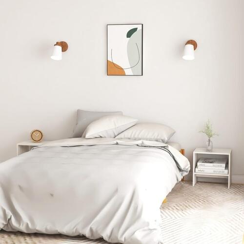 Sengeskabe 2 stk. 40x30,5x40 cm massivt fyrretræ hvid