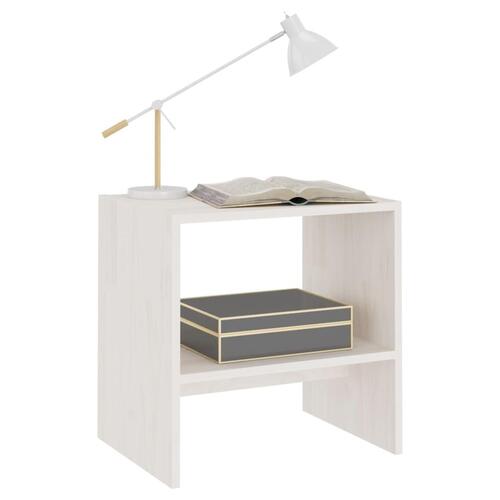 Sengeskabe 2 stk. 40x30,5x40 cm massivt fyrretræ hvid