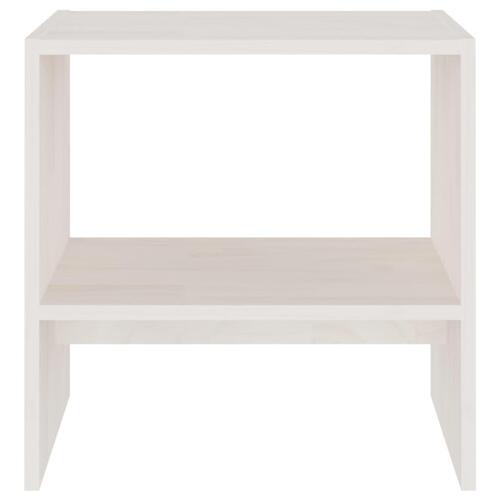 Sengeskabe 2 stk. 40x30,5x40 cm massivt fyrretræ hvid