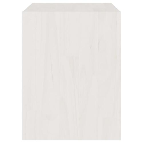 Sengeskabe 2 stk. 40x30,5x40 cm massivt fyrretræ hvid