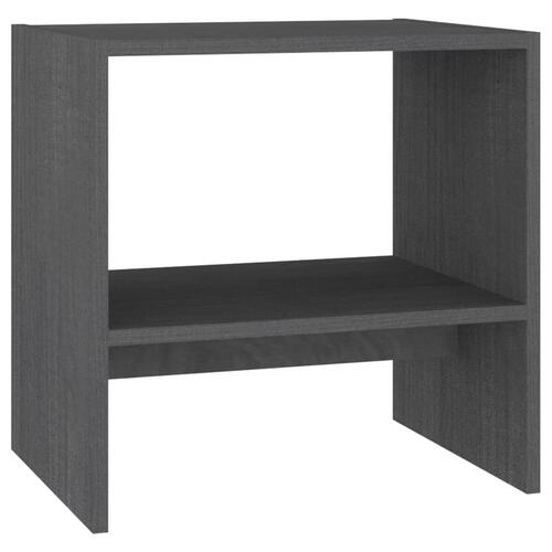 Sengeskab 40x30,5x40 cm massivt fyrretræ grå