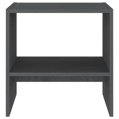 Sengeskab 40x30,5x40 cm massivt fyrretræ grå