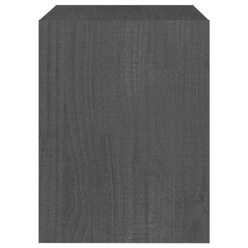 Sengeskab 40x30,5x40 cm massivt fyrretræ grå