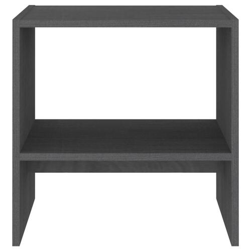 Sengeskabe 2 stk. 40x30,5x40 cm massivt fyrretræ grå