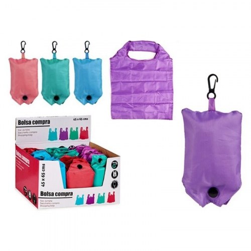 Kinvara foldetaske - indkøbsnet, foldbar, polyester (Blå/Lilla/Mørk pink)