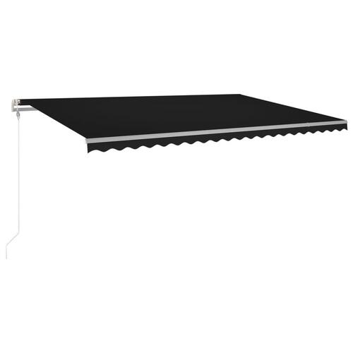 Markise m. LED + vindsensor 500x300 cm automatisk antracitgrå