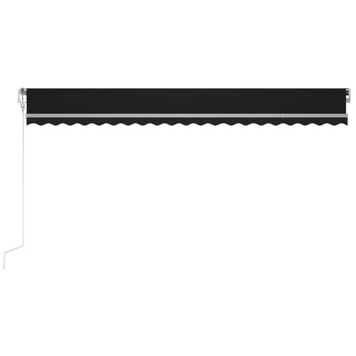 Markise m. LED + vindsensor 500x300 cm automatisk antracitgrå