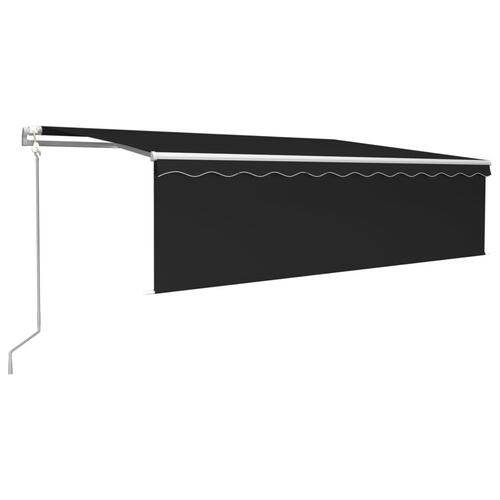 Markise m. rullegardin+LED+vindsensor 5x3 m automatisk antracit
