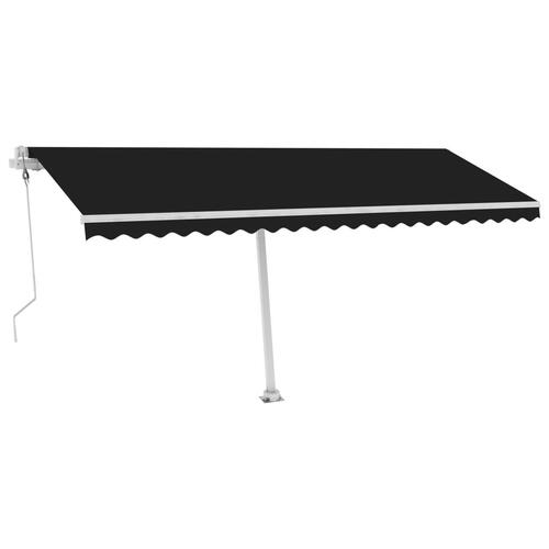 Markise m. LED+vindsensor 500x300 cm automatisk antracitgrå