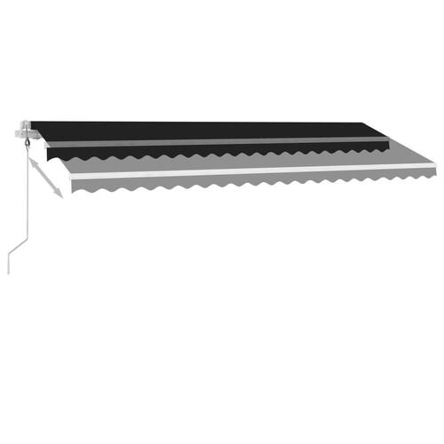 Markise m. LED+vindsensor 500x300 cm automatisk antracitgrå