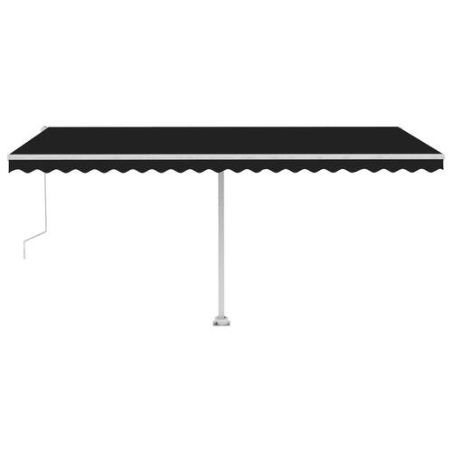 Markise m. LED+vindsensor 500x300 cm automatisk antracitgrå