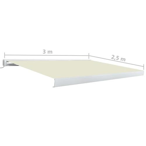 Kassettemarkise m. motor 300x250 cm cremefarvet