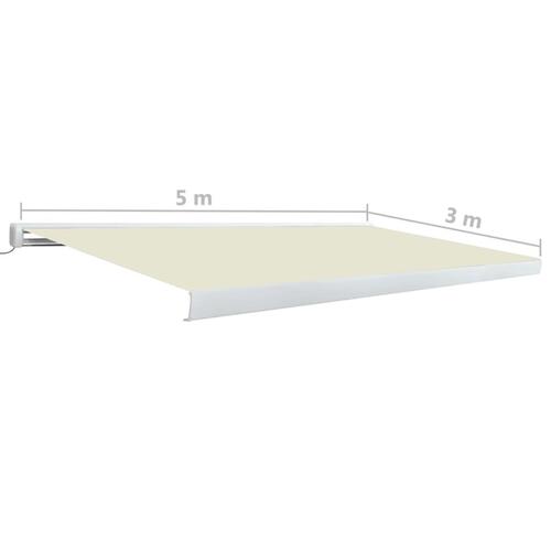 Kassettemarkise m. motor 500x300 cm cremefarvet