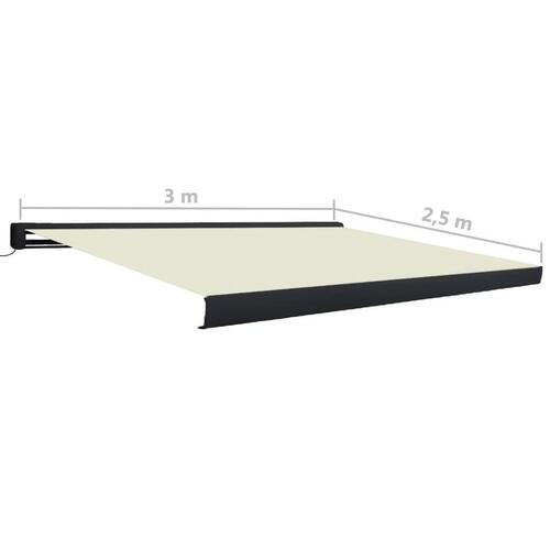 Kassettemarkise m. motor 300x250 cm cremefarvet