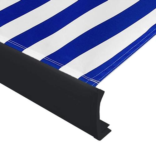 Kassettemarkise m. motor 500x300 cm blå og hvid
