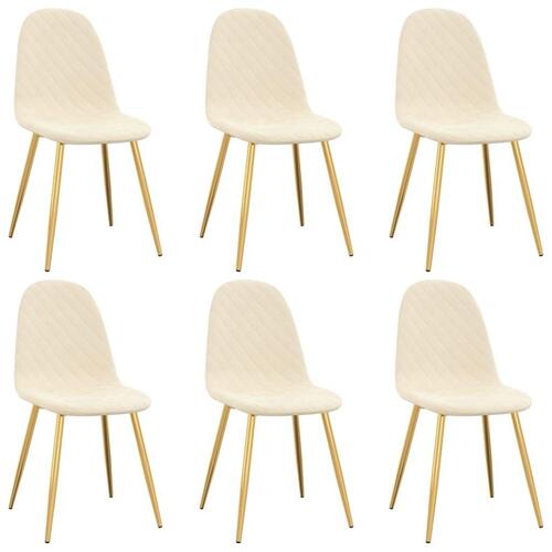 Spisebordsstole 6 stk. velour cremehvid