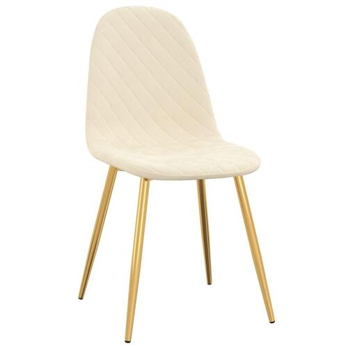 Spisebordsstole 6 stk. velour cremehvid