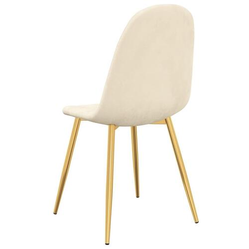 Spisebordsstole 6 stk. velour cremehvid
