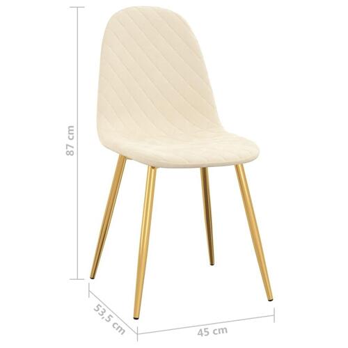 Spisebordsstole 6 stk. velour cremehvid