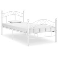 Sengestel 90x200 cm metal hvid