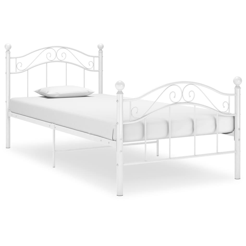 Sengestel 100x200 cm metal hvid