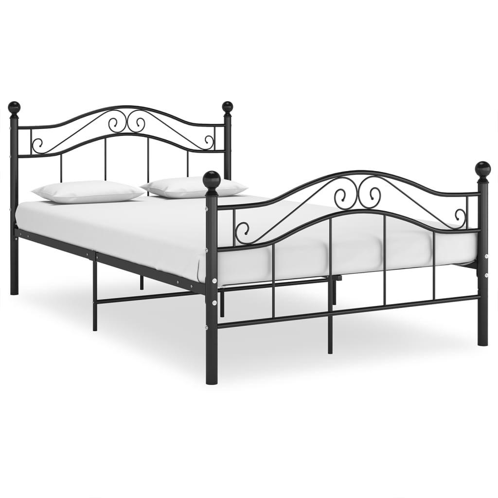 Sengestel 120x200 cm metal sort