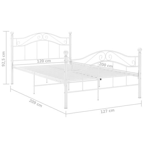 Sengestel 120x200 cm metal hvid