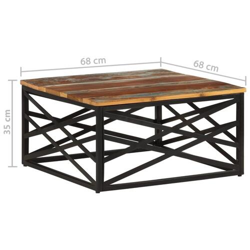 Sofabord 68x68x35 cm massivt genbrugstræ
