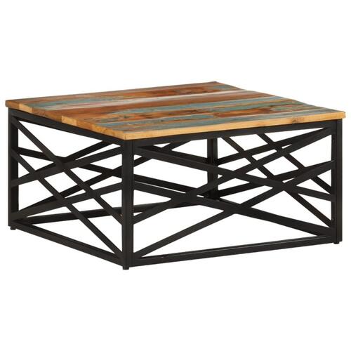 Sofabord 68x68x35 cm massivt genbrugstræ