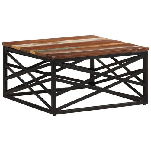 Sofabord 68x68x35 cm massivt genbrugstræ