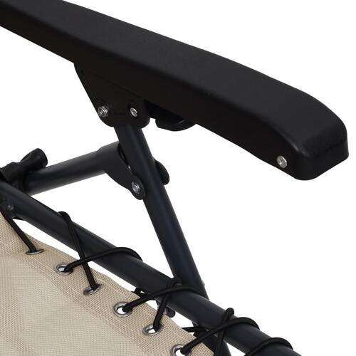 Foldbare havestole 2 stk. textilene cremefarvet