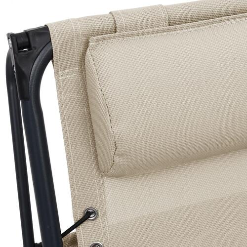 Foldbare havestole 2 stk. textilene cremefarvet