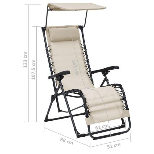 Foldbare havestole 2 stk. textilene cremefarvet