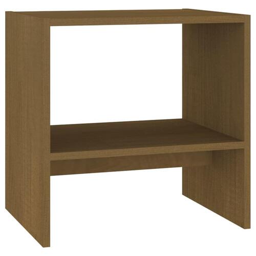 Sengeskab 40x30,5x40 cm massivt fyrretræ honningbrun
