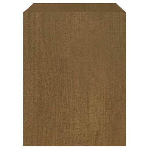 Sengeskab 40x30,5x40 cm massivt fyrretræ honningbrun