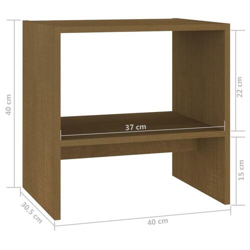 Sengeskab 40x30,5x40 cm massivt fyrretræ honningbrun