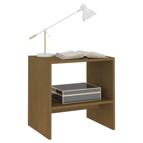 Sengeskabe 2 stk. 40x30,5x40 cm massivt fyrretræ honningbrun