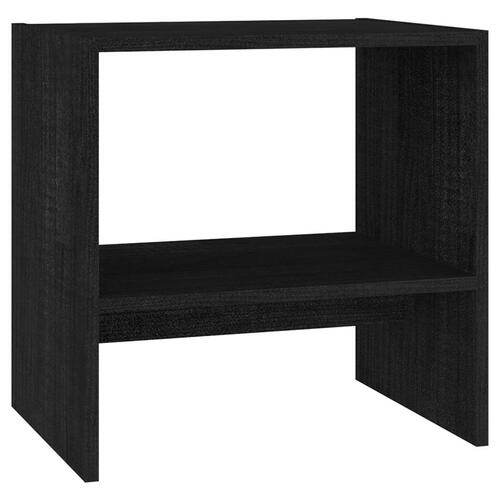 Sengeskab 40x30,5x40 cm massivt fyrretræ sort