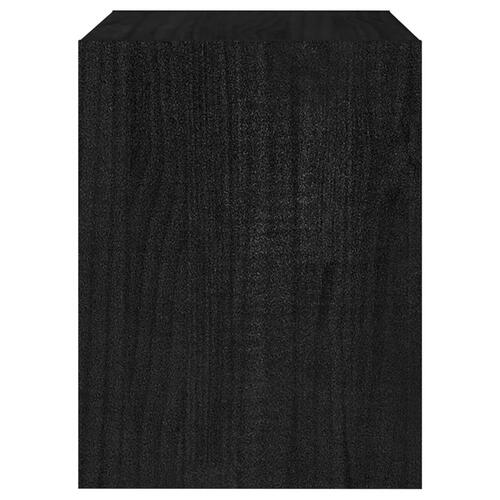 Sengeskab 40x30,5x40 cm massivt fyrretræ sort