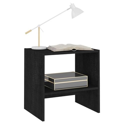 Sengeskabe 2 stk. 40x30,5x40 cm massivt fyrretræ sort