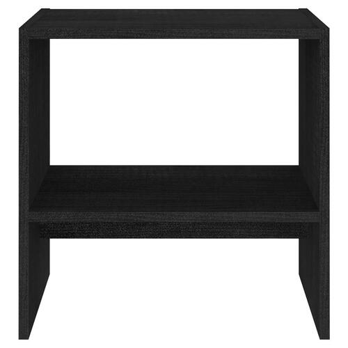 Sengeskabe 2 stk. 40x30,5x40 cm massivt fyrretræ sort
