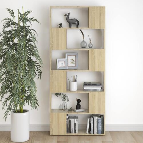 Bogreol/rumdeler 80x24x186 cm konstrueret træ sonoma-eg