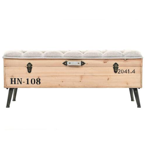 Opbevaringsbænk 110 cm massivt grantræ