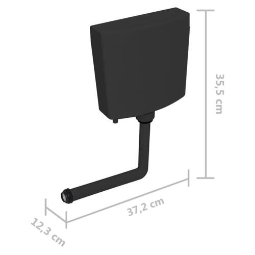 Toiletcisterne med vandindløb i bunden 3/6 l sort