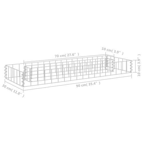 Gabion-højbed 90x30x10 cm galvaniseret stål